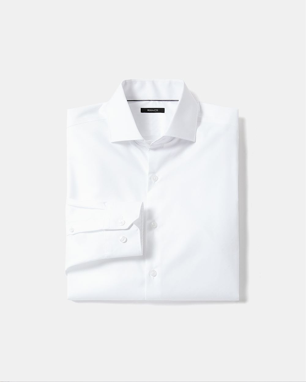 RW&CO. - Slim fit dress shirt with wide spread collar - Bright White - XS