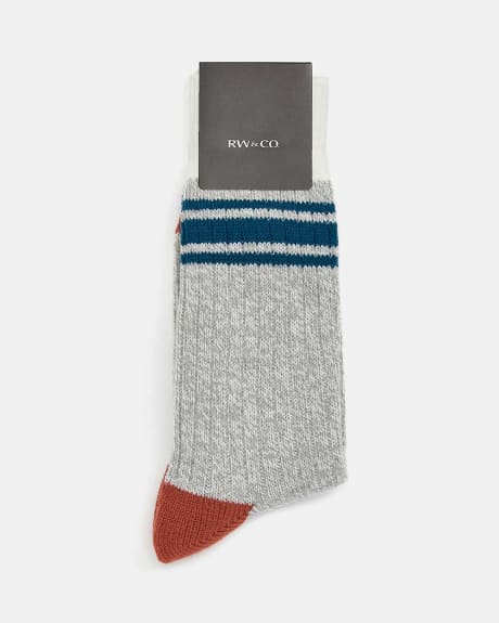Wool-Blend Socks with Contrast Trims