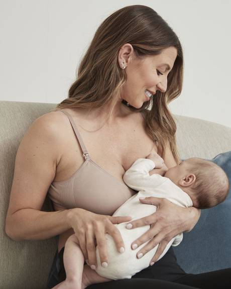 Seamless V-Neck Nursing Bra - Thyme Maternity