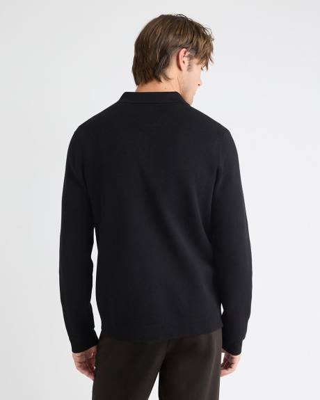 Long-Sleeve Half-Zip Polo Sweater