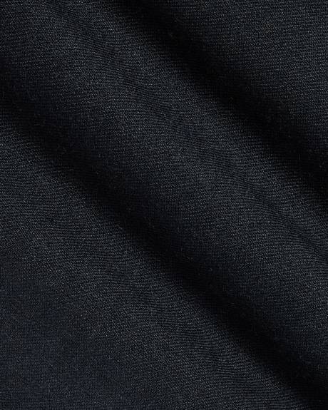 Pantalon de Complet en Mélange de Lin Noir à Coupe Étroite