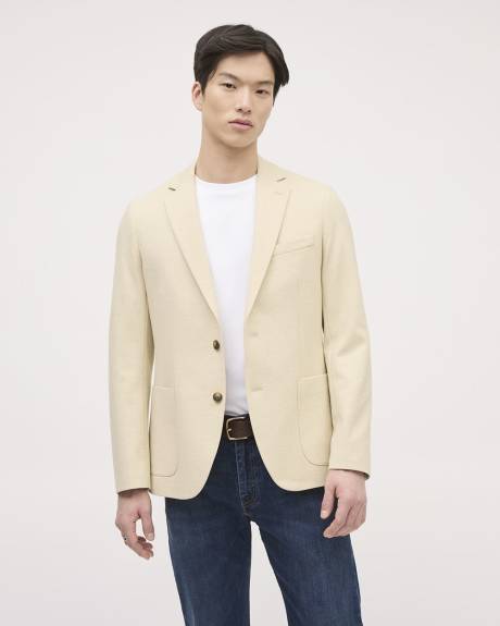 Slim-Fit Textured Knit Blazer