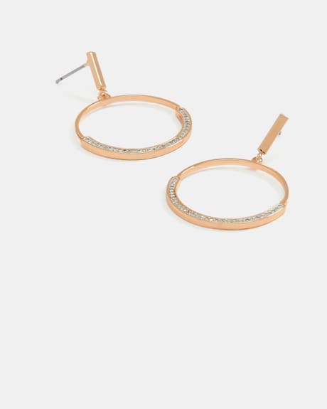 Stick and Hoop Pendant Earrings