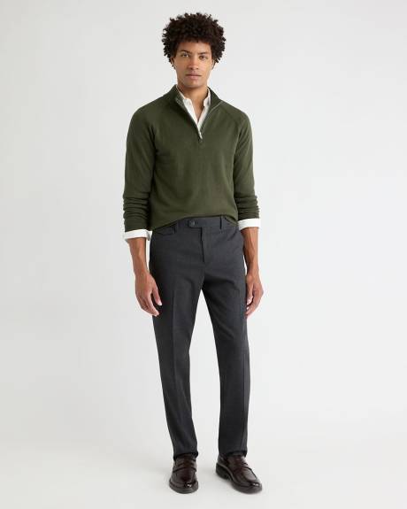 Pull à Col Montant à Demi-Zip et Manches Longues