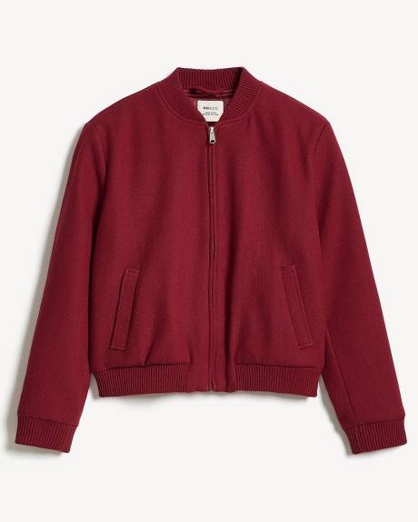 Veste Aviateur en Mélange de Laine