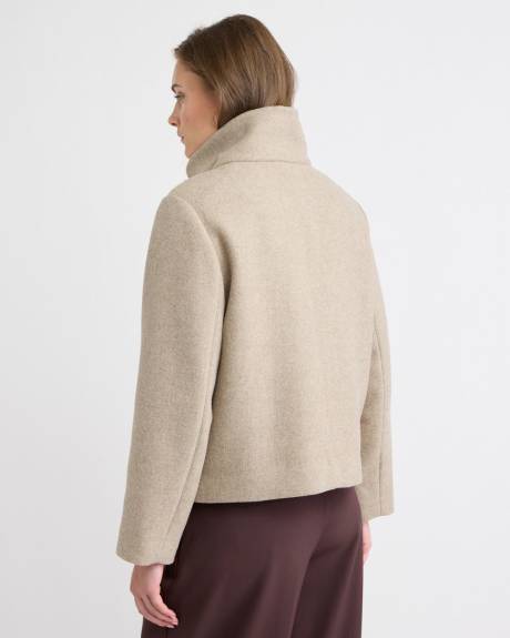 Wool-Blend Funnel-Neck Jacket