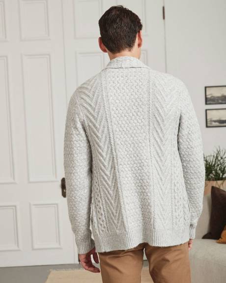 Shawl Collar Cardigan with Cable Stitch