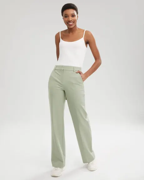 Pale Green Signature High-Waisted Wide Leg Pant - 33"