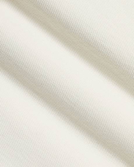 High-Rise Cream Denim Bermuda