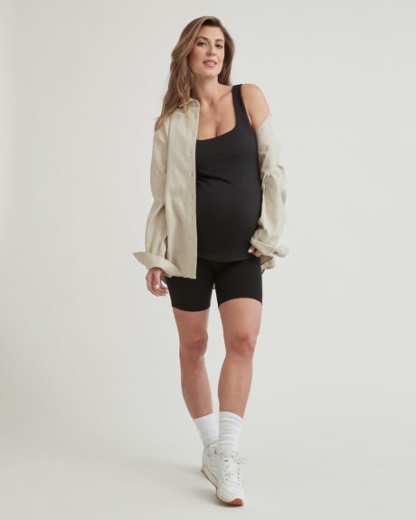 Cotton Biker Short - Thyme Maternity