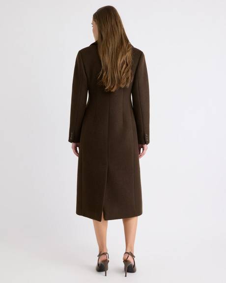 Wool-Cashmere Blend Long Hourglass Coat