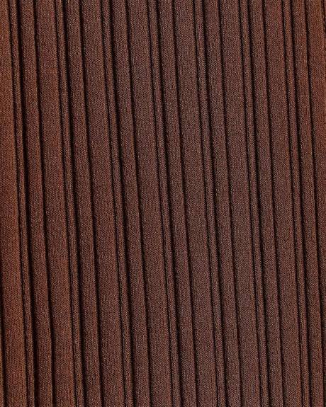 Sleeveless Crew-Neck Ribbed Buttoned-Down Top