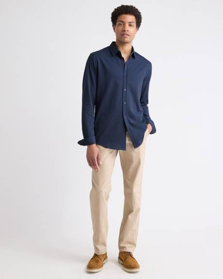 Long-Sleeve Piqué-Knit Shirt