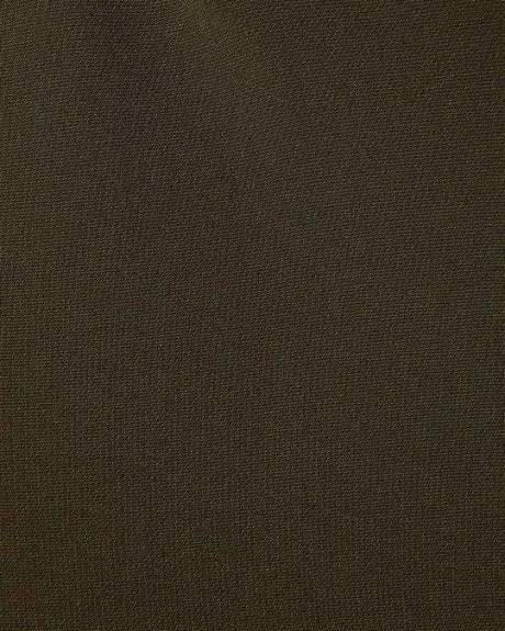 Pantalon en Sergé Épais à Taille Mi-Haute et Jambe Large