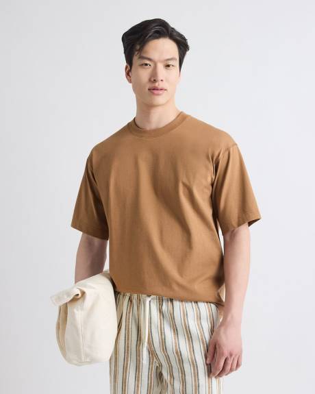 T-Shirt Ample à Manches Courtes et Col Rond