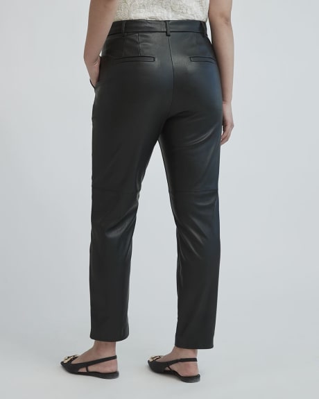 Faux Leather High-Waist Tapered Ankle Pant - 28''