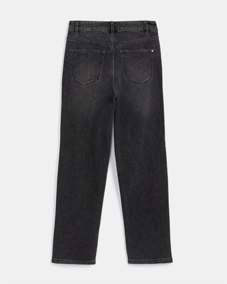 Grey Wash High-Waist Straight Ankle Jeans - 27"