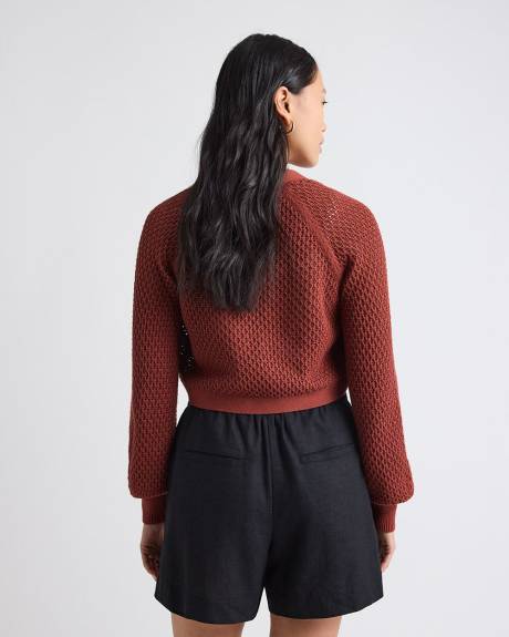Long-Sleeve Open-Stitch Bolero