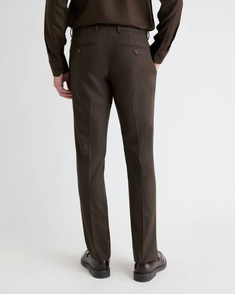 Slim-Fit Dark Brown Brushed Twill Pant