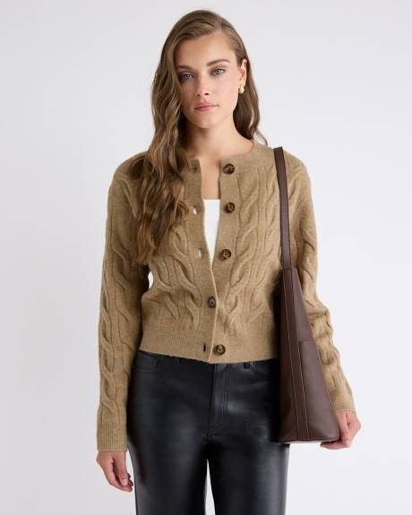 Long-Sleeve Cable-Stitch Cardigan