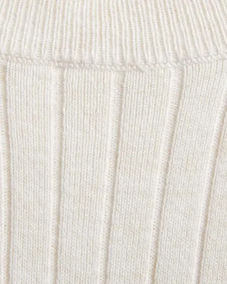 rib knit Short sleeve crew-neck sweater
