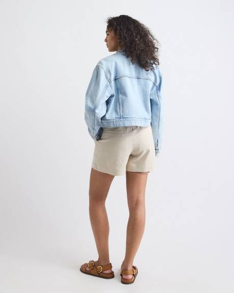 Veste Courte Ample en Denim