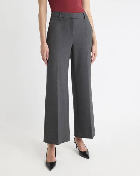 Pantalon en Sergé Épais à Taille Mi-Haute et Jambe Large