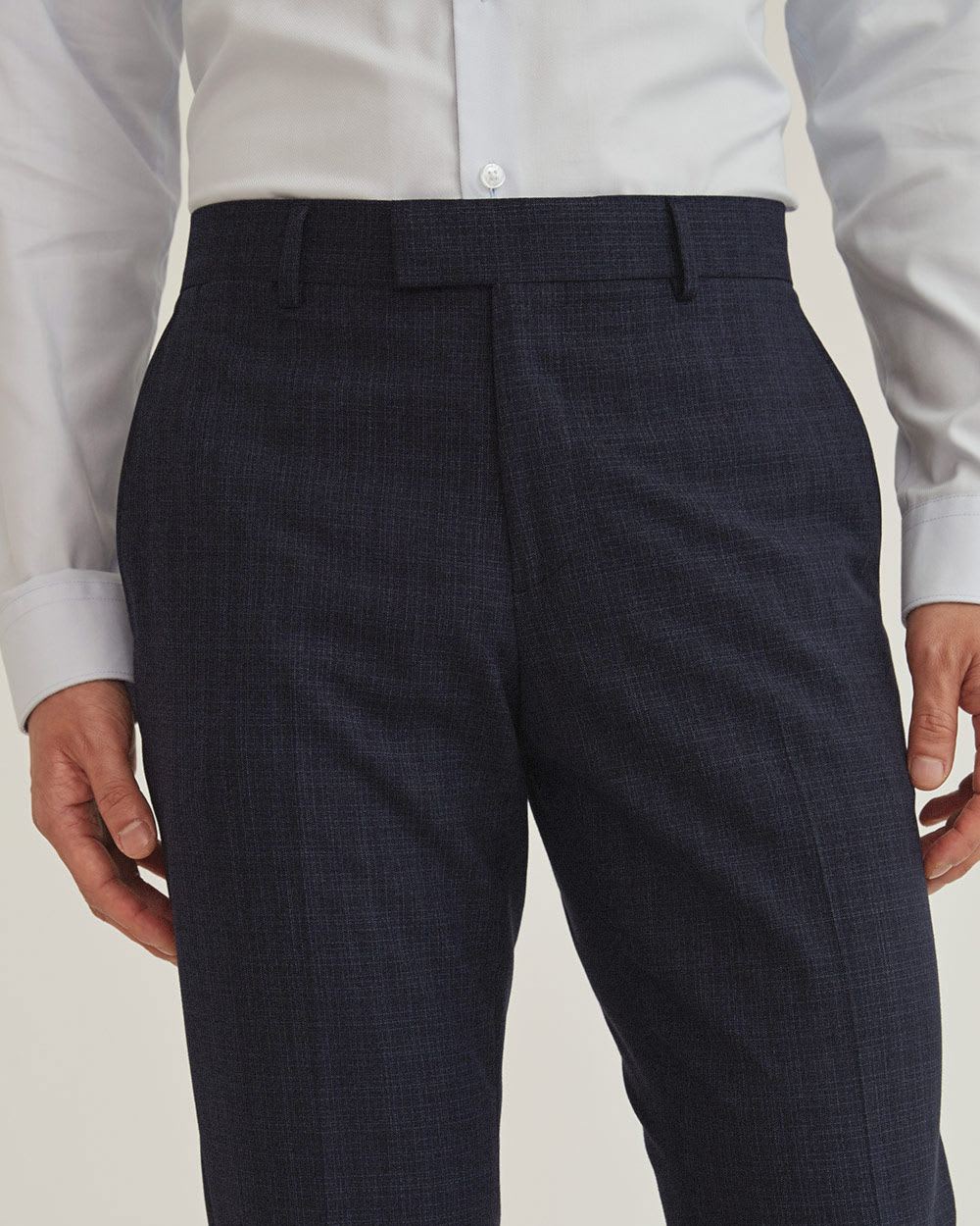 Slim Fit Navy Crosshatch Suit Pant