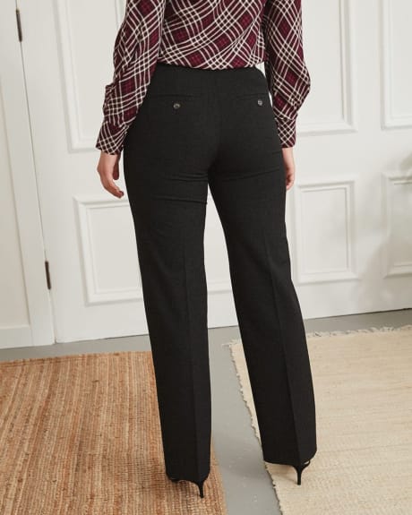 High-Waisted Black Wide Signature Pant