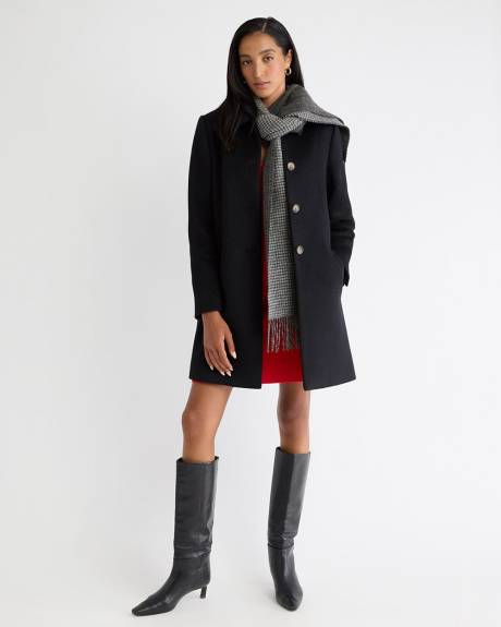 Wool-Blend Preppy Coat