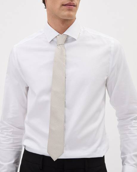 Beige Regular Tie with Dots