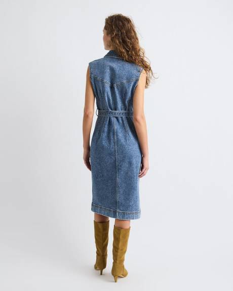 Robe Midi Sans Manches en Denim