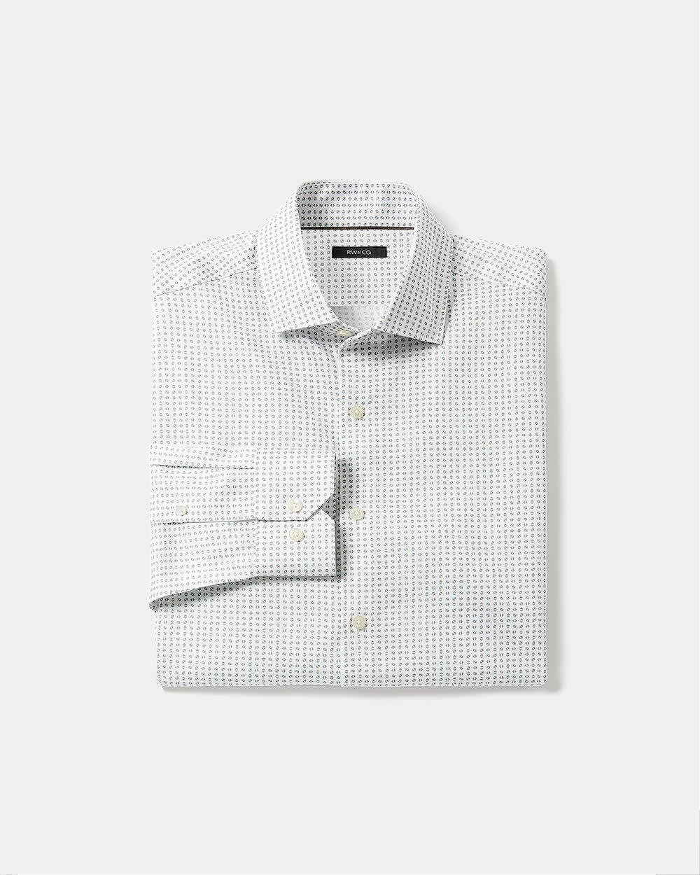 Tailored-Fit Dress Shirt with Micro Geo Print