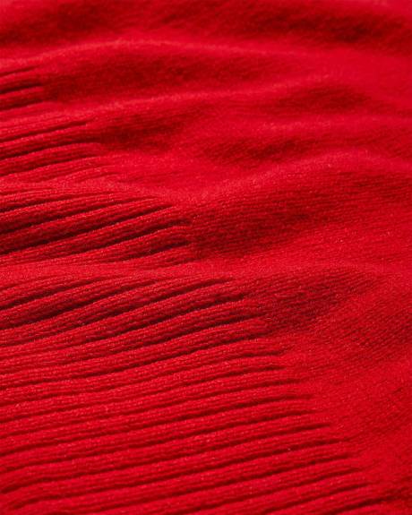 Long-Sleeve V-Neck Merino-Blend Sweater