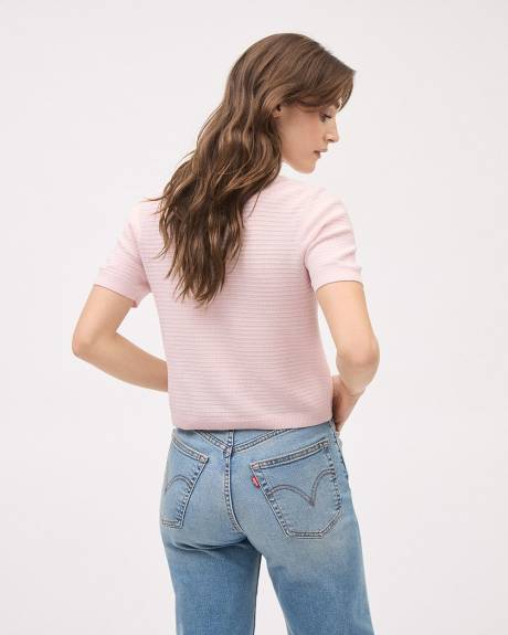 Cardigan Court avec Col Chemisier