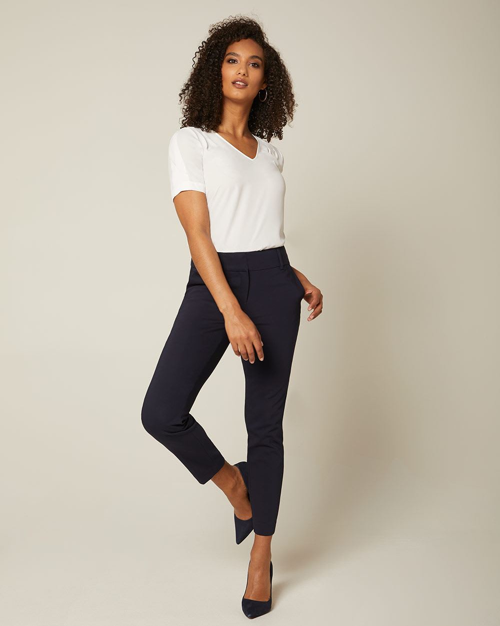 Mixed media crease sleeve tshirt RW&CO.