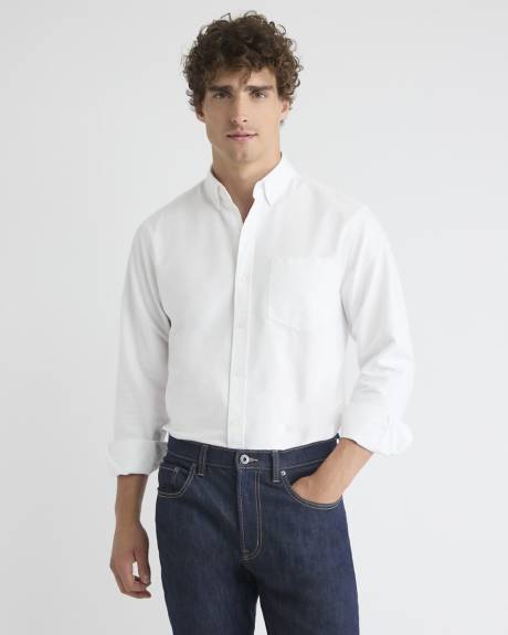 White Long-Sleeve Oxford Shirt