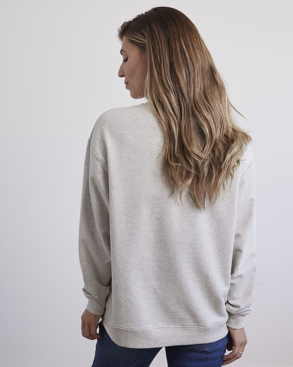Relaxed-Fit French Terry Mama Sweatshirt - Thyme Maternity