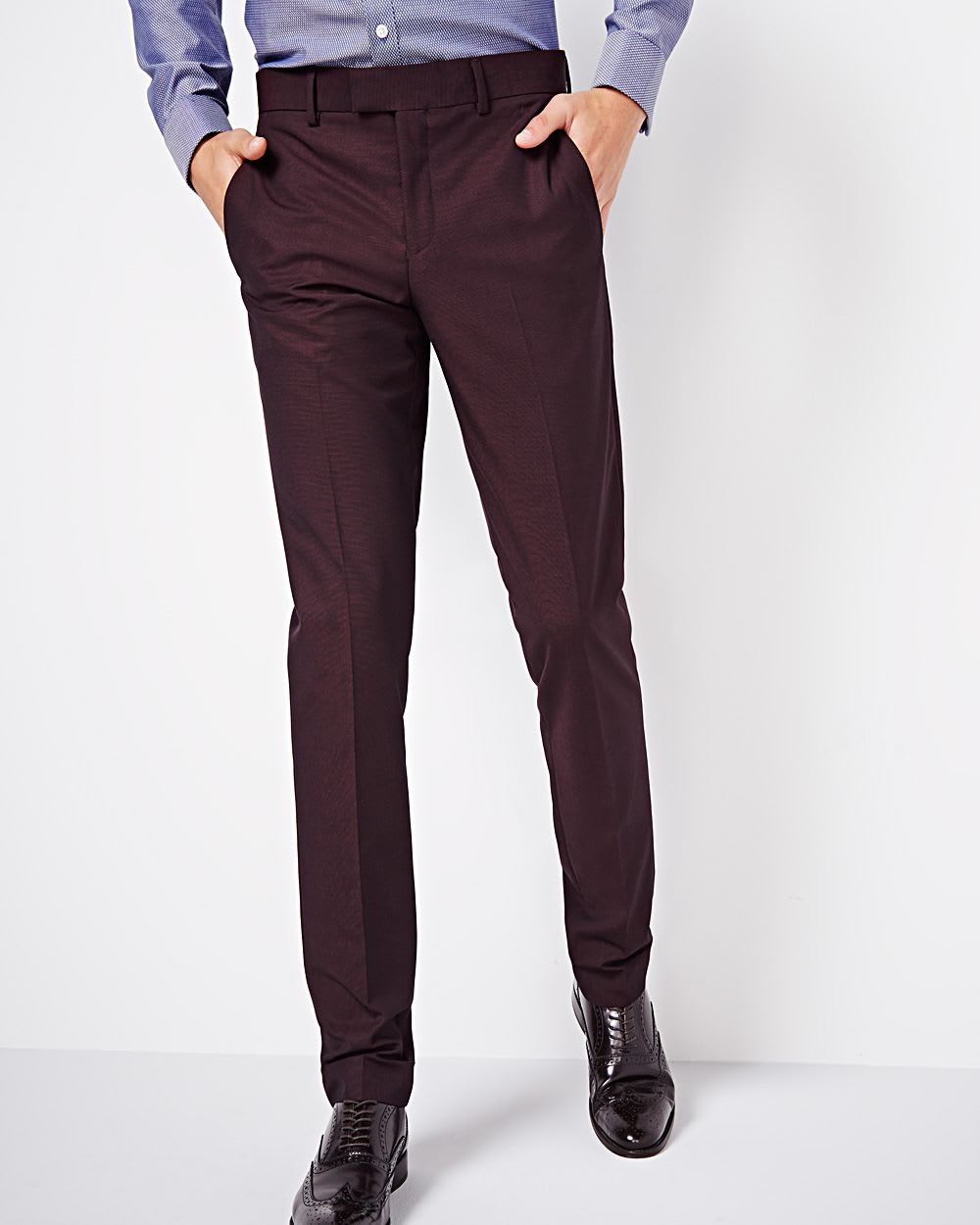 Slim fit burgundy pant - Regular | RW&CO.
