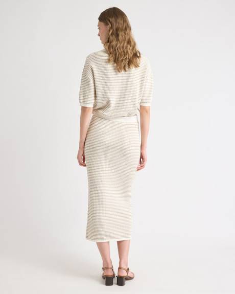 Pencil Midi Skirt with Fancy Stitches