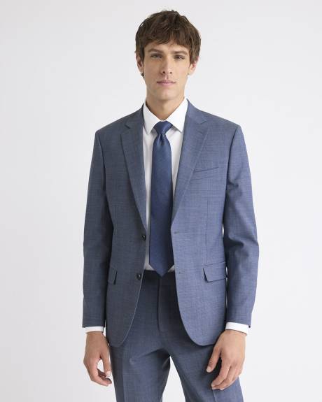 Slim-Fit Wool Check Suit Blazer