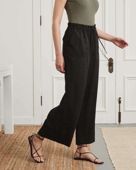 High-Waisted Paperbag Wide Pant - 27"