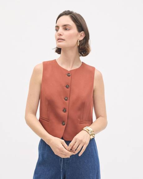 Sleeveless Satin Vest