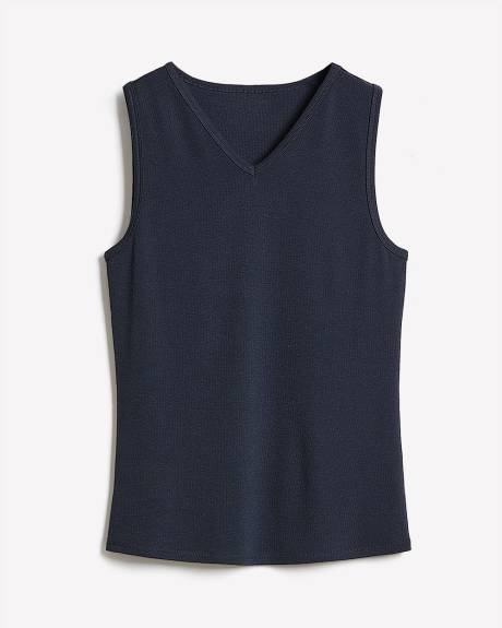Camisole à Col V et Bretelles Larges en Tricot Luxueux