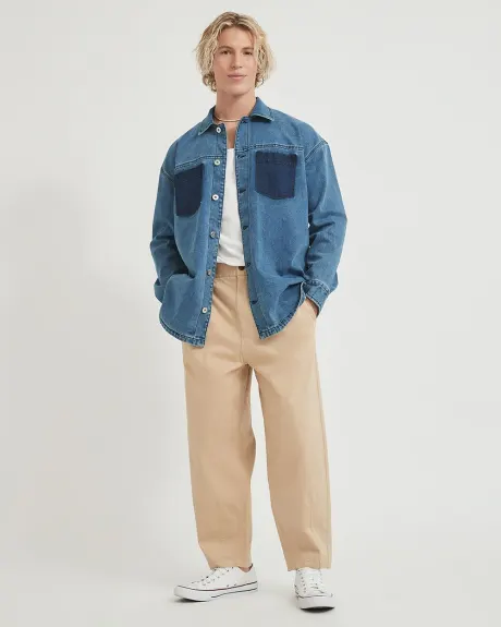 Gender-Neutral Two-Tone Denim Jacket