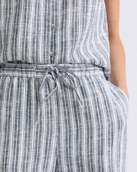 Linen High-Rise Wide-Leg Pant