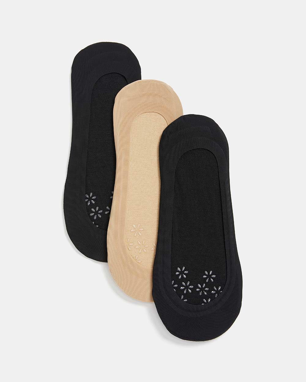 No-Show Anti-Slip Mesh Socks - 3 Pairs