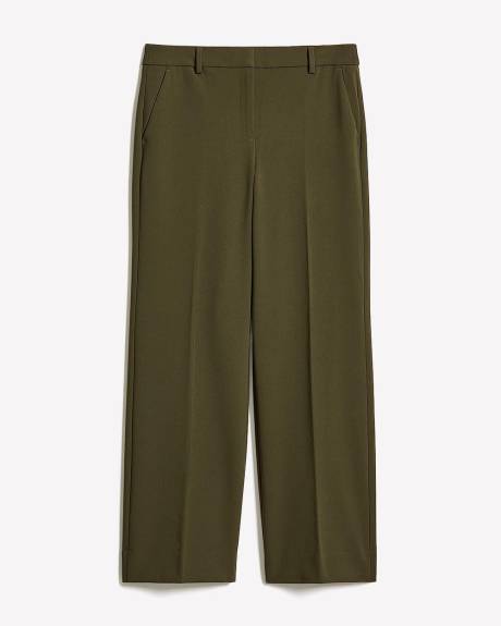 Pantalon en Sergé Épais à Taille Mi-Haute et Jambe Large