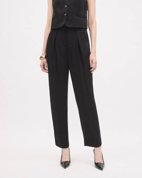 Barrel-Leg High-Rise Satin Pant