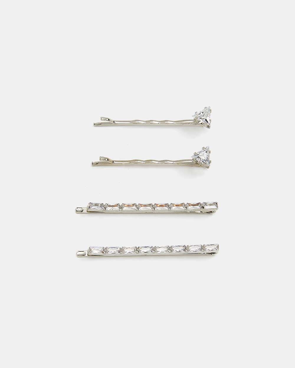 4 Pack Bobby Pins with Zirconia Jewels